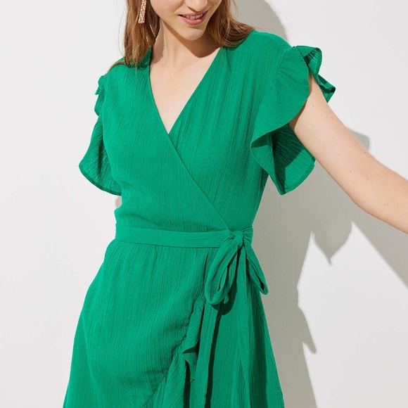 flounce wrap dress